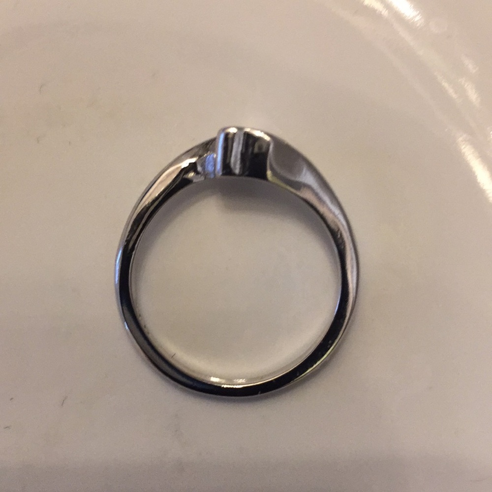 Stamped 925 Silver .5 ct Sapphire heart Size8 RING - Picture 4 of 5